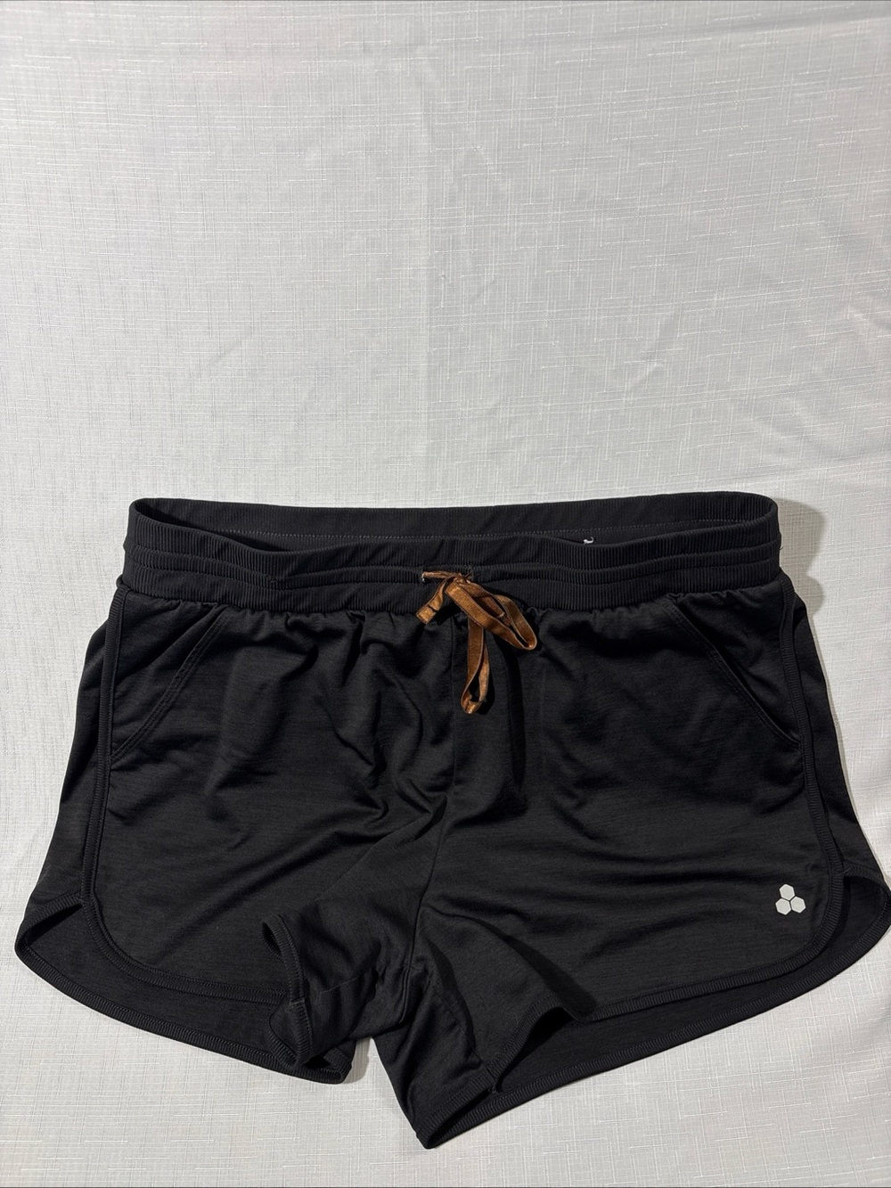 tek gear Black Athletic Shorts with Brown Drawstring